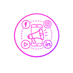 neon social media marketing icon